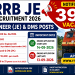 RRB JE Recruitment 2026: 3993 Junior Engineer & DMS Posts, Notification PDF, Apply Online RRB JE Recruitment 2026